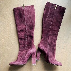 SALVATORE FERRAGAMO suede knee boots